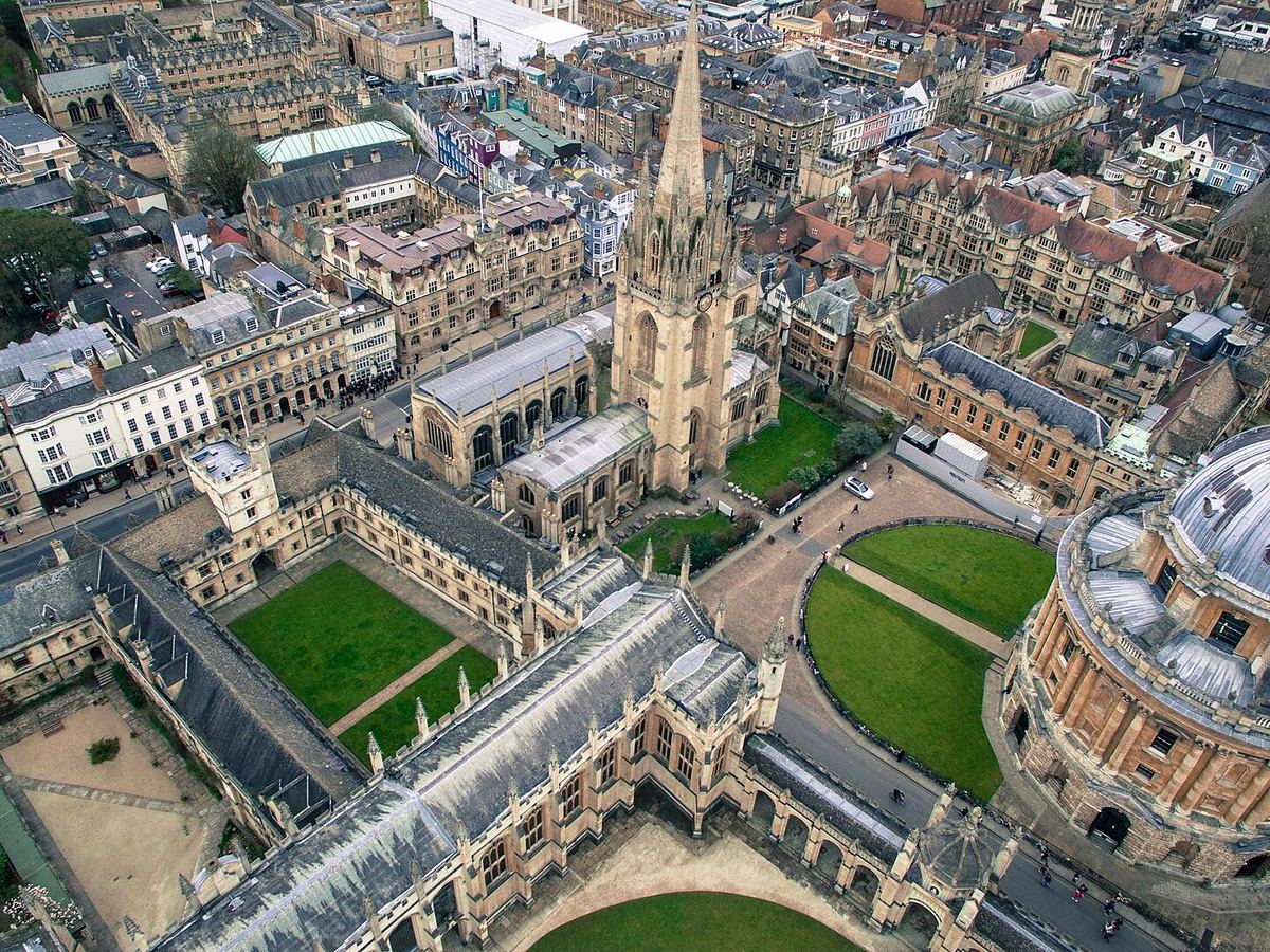 Oxford colleges from above